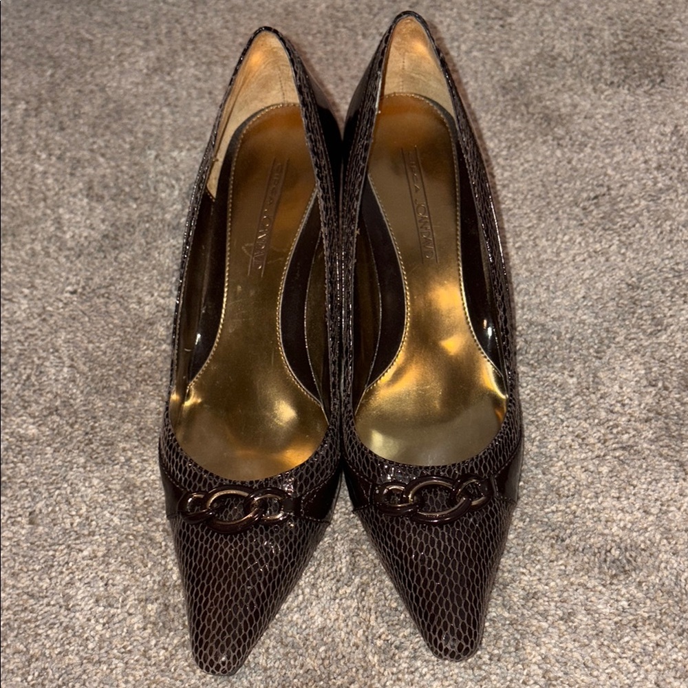 Elegant Brown Leather Women's Shoes Circa Joan and David heels